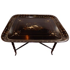 Vintage French Chinoiserie Tray Table, 1920s