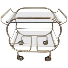 Midcentury Chrome Bar Tea Cart