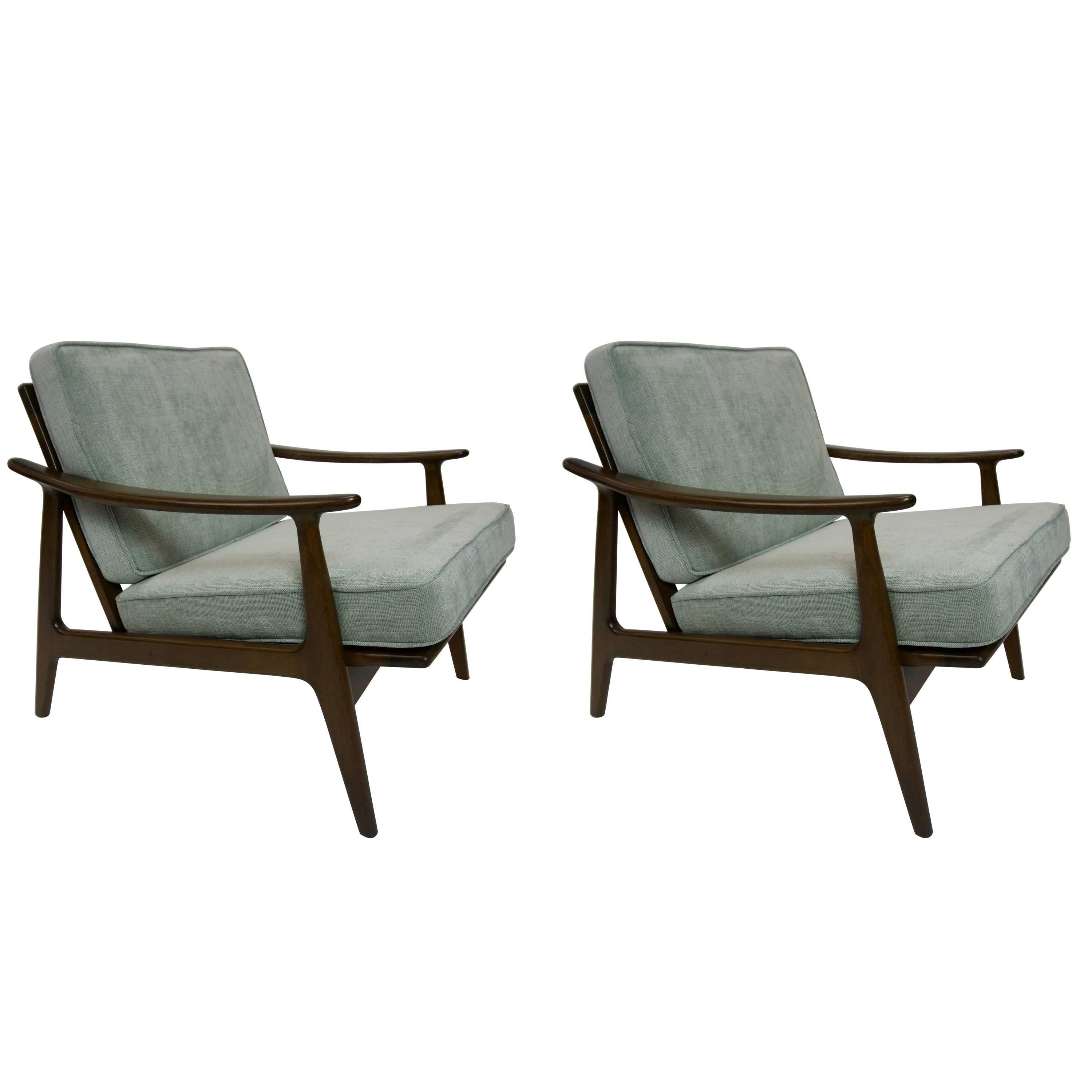 Danish Pair of Lounge Chairs