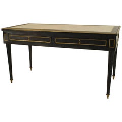 French 1940s ‘Louis XVI Style’ Ebonized Table Desk