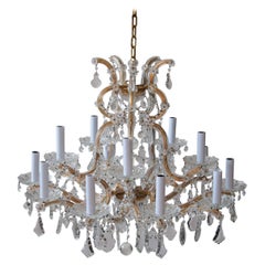 Austrian Crown Shaped Crystal Chandelier From Vienna, circa 1930