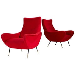Pair of Italian Modern Lounge Chairs
