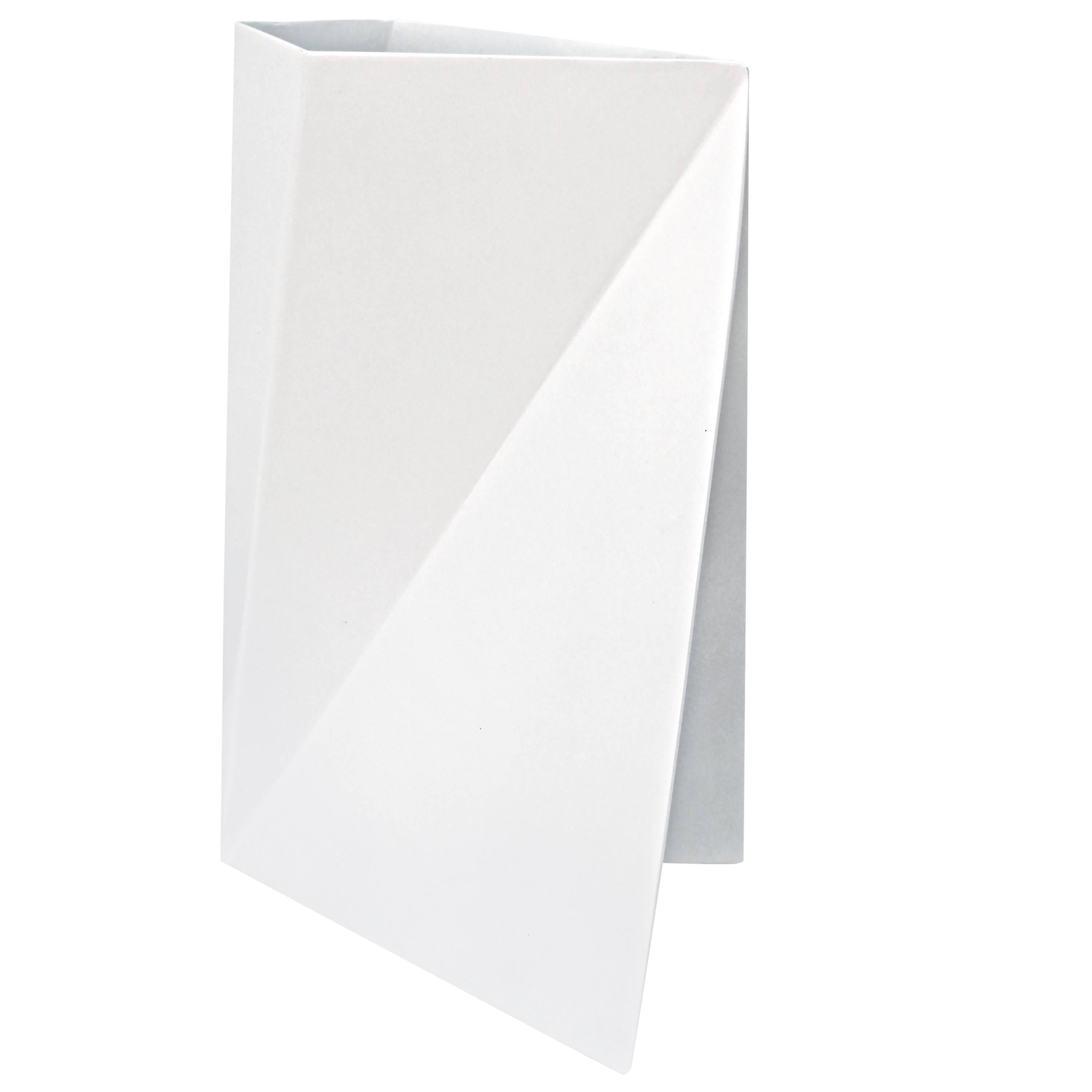 Contemporary White Geometric Metal Tenere Vase For Sale