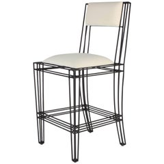 Black Powder-Coated Indoor or Outdoor Wrought Iron Counter Stools by Casamidy