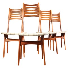 1960s Set of Four Danish Niels Moller Teak Dining Chairs by Bolting Stolefabrik
