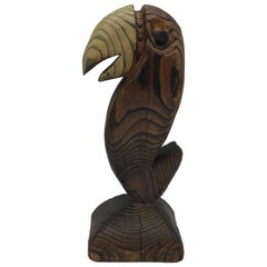 1960s Witco Parrot Wooden Sculpture