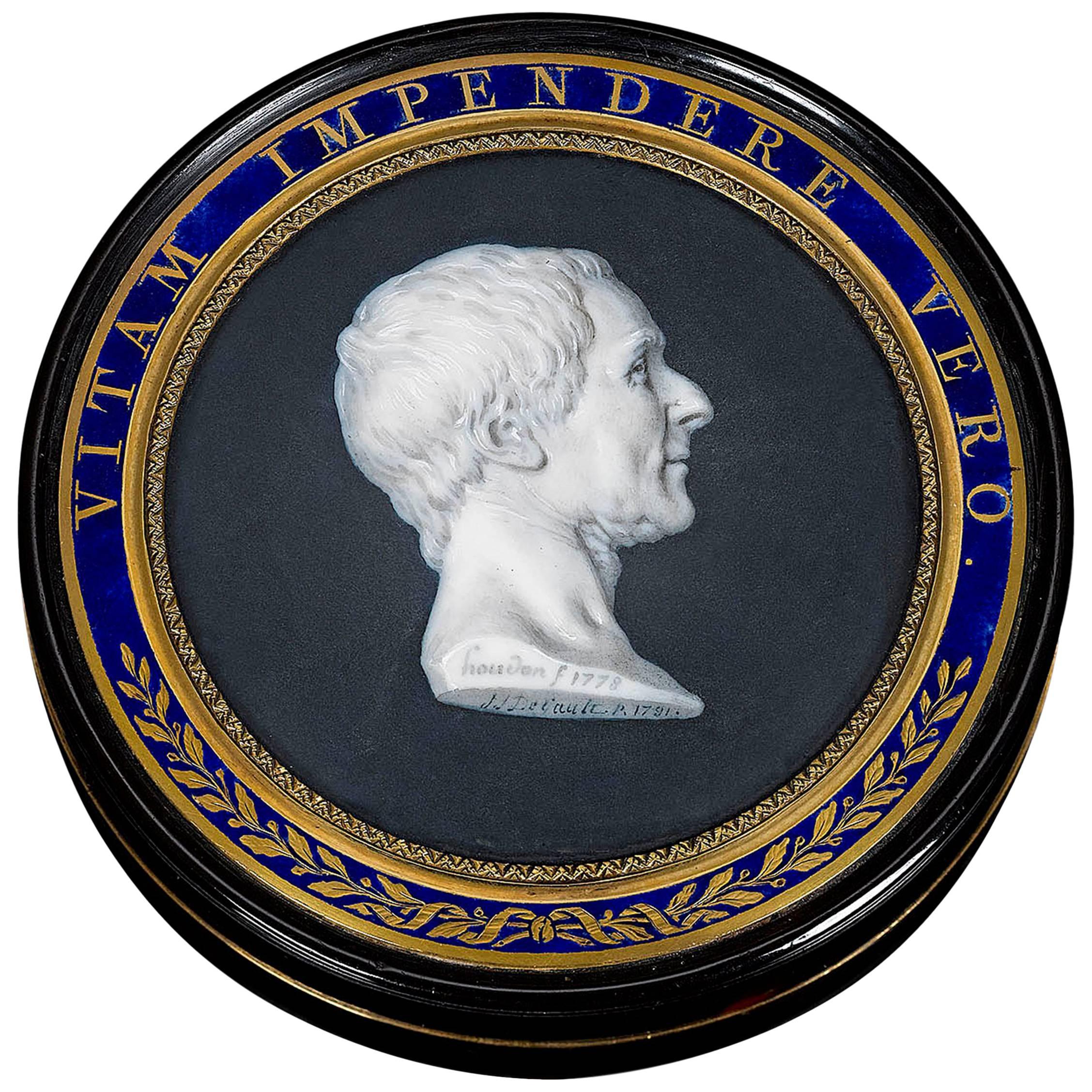 Montesquieu Retrato Caja de rapé de carey en venta