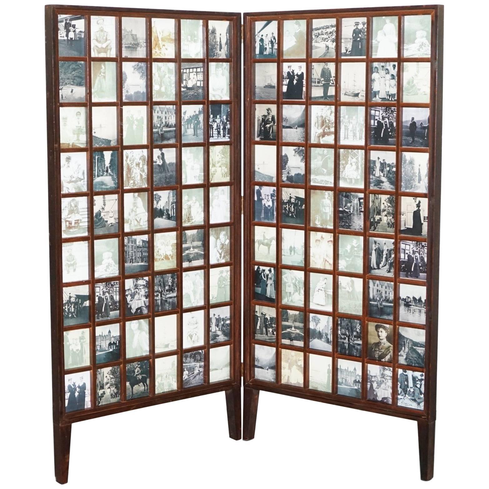 Beech Wood Folding Screen Room Divider Victorian Pictures Royal Military Empire