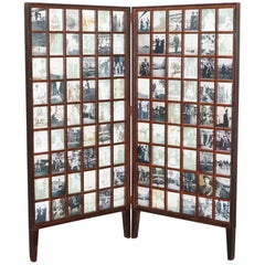 Vintage Beech Wood Folding Screen Room Divider Victorian Pictures Royal Military Empire