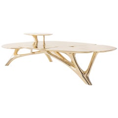 Lotus Coffee Table Polished Brass by Zhipeng Tan