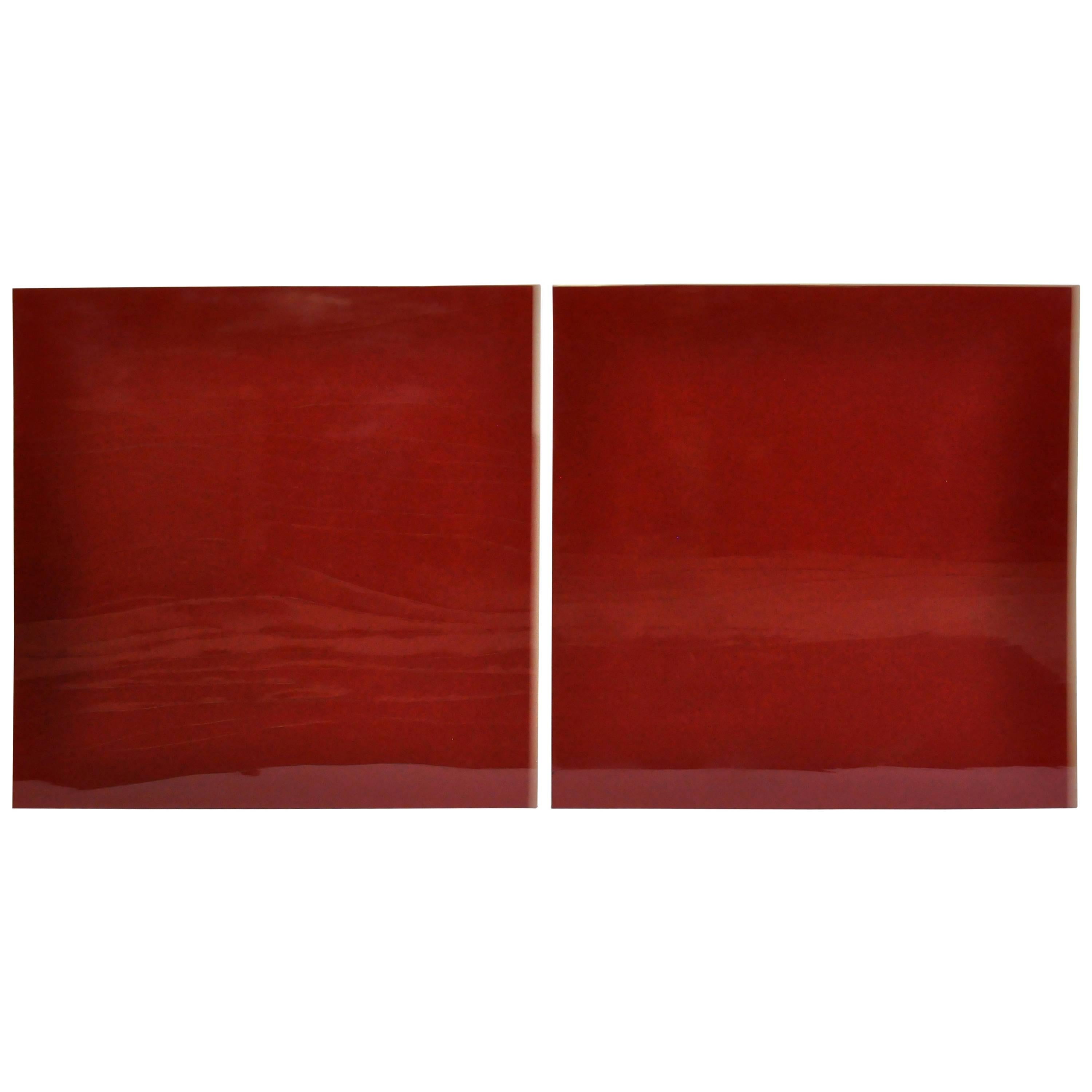 Contemporary Red Lacquered Wall Art
