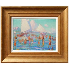 New York National Academy Artist Carl Brandien Painting, 1930 - Bali