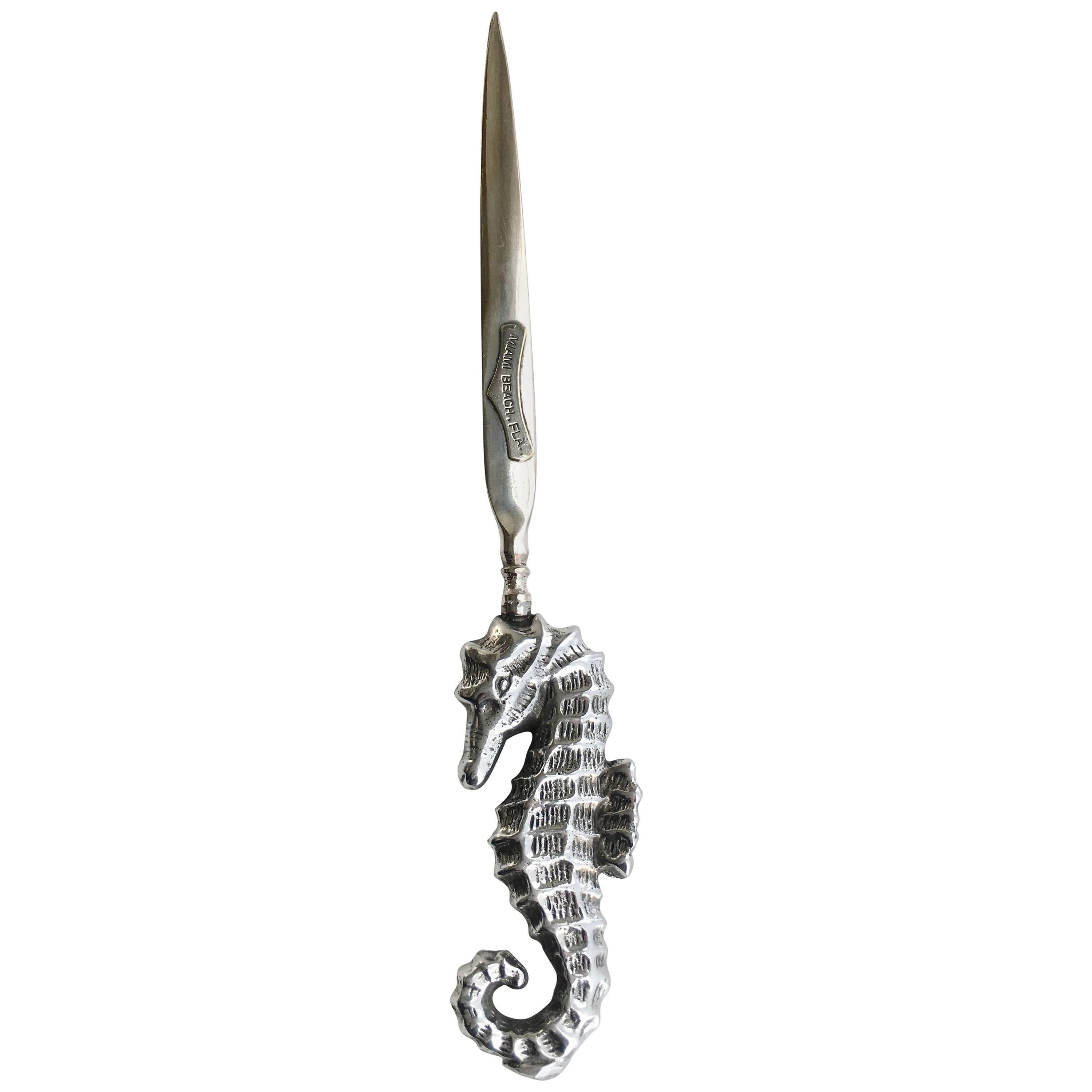 Silver Plate Seahorse Letter Opener
