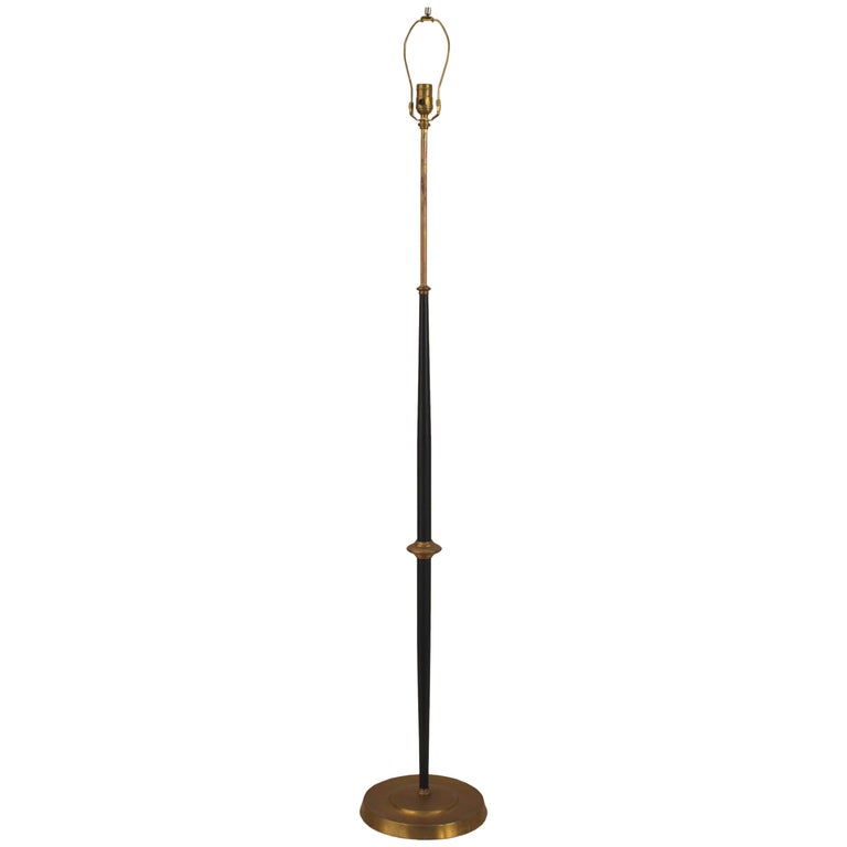 French Art Deco Ebonized Bronze Floor Lamp For Sale at 1stDibs