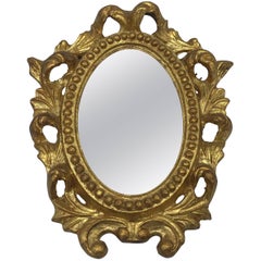 1960s Italian Florentine Oval Gilded Mirror