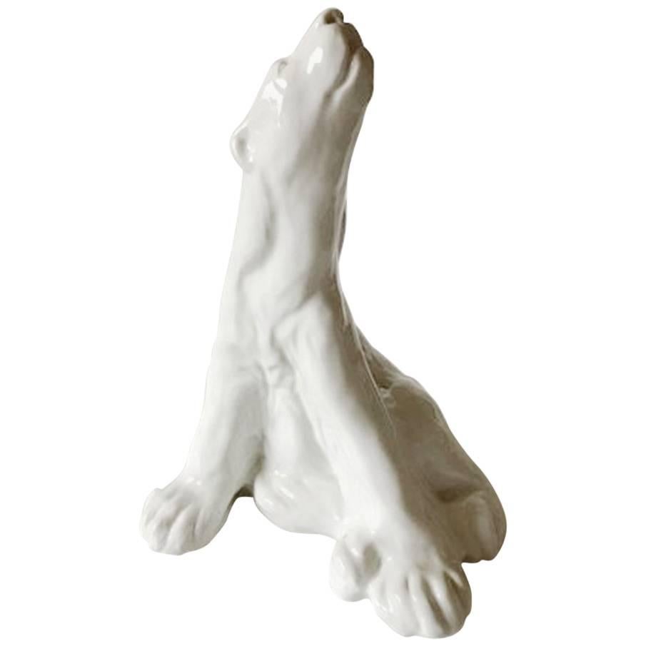 Unique Royal Copenhagen Figurine of Polar Bear #825 by Helga Vieand
