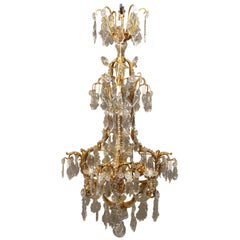 Late 19th-Early 20th Century Gilt Bronze and Baccarat Crystal Chandelier