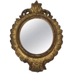 Vintage 1960s Italian Florentine Oval Gilded Mirror