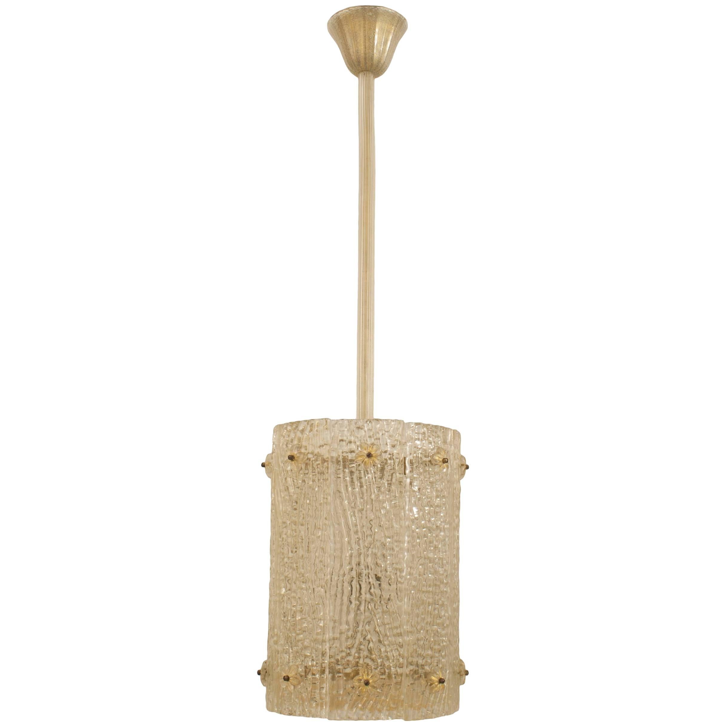 Italian Venini Gold Dusted Glass Lantern