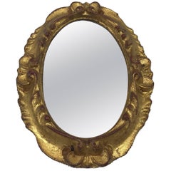 1960s Italian Florentine Oval Gilded Mirror