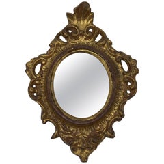 1960s Italian Florentine Oval Gilded Mirror