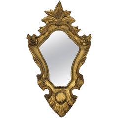 Vintage 1960s Italian Florentine Gilded Shield-Shaped Mirror