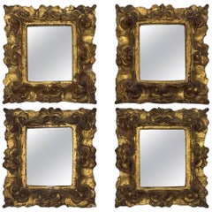 1960s Italian Florentine Rectangle Gilded Mirrors, Set of Four