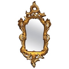 1960s Italian Florentine Gilded Shield-Shaped Mirror
