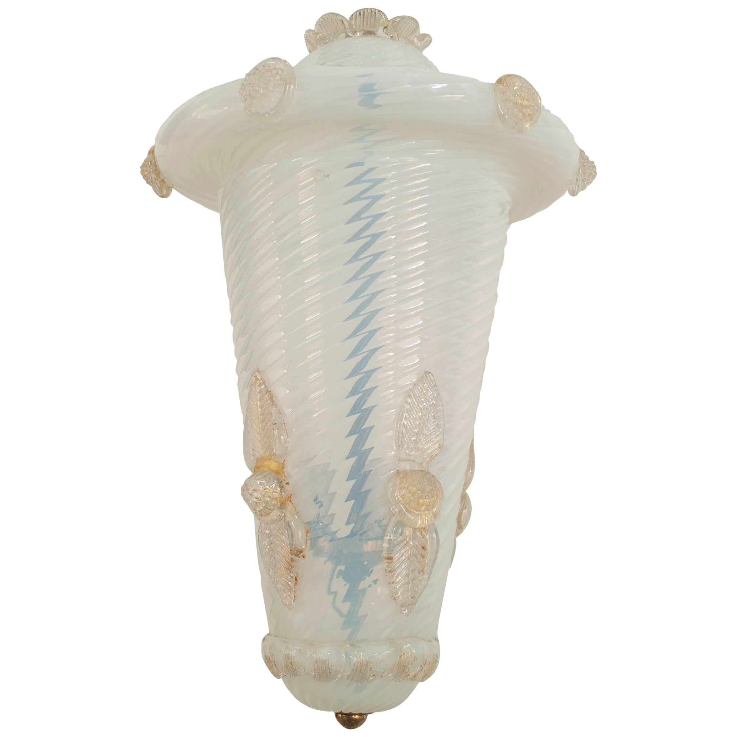 Italian Venetian Murano Opalescent Glass Lantern