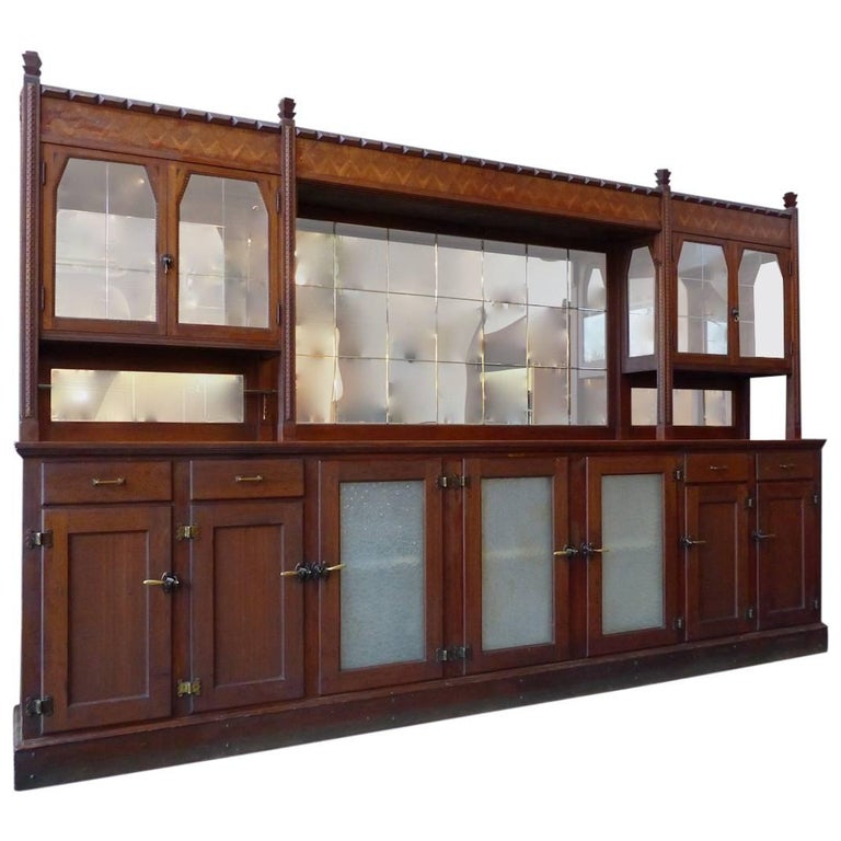 1920 Back Bar Soda Fountain in Oxidized Original Surface For Sale at