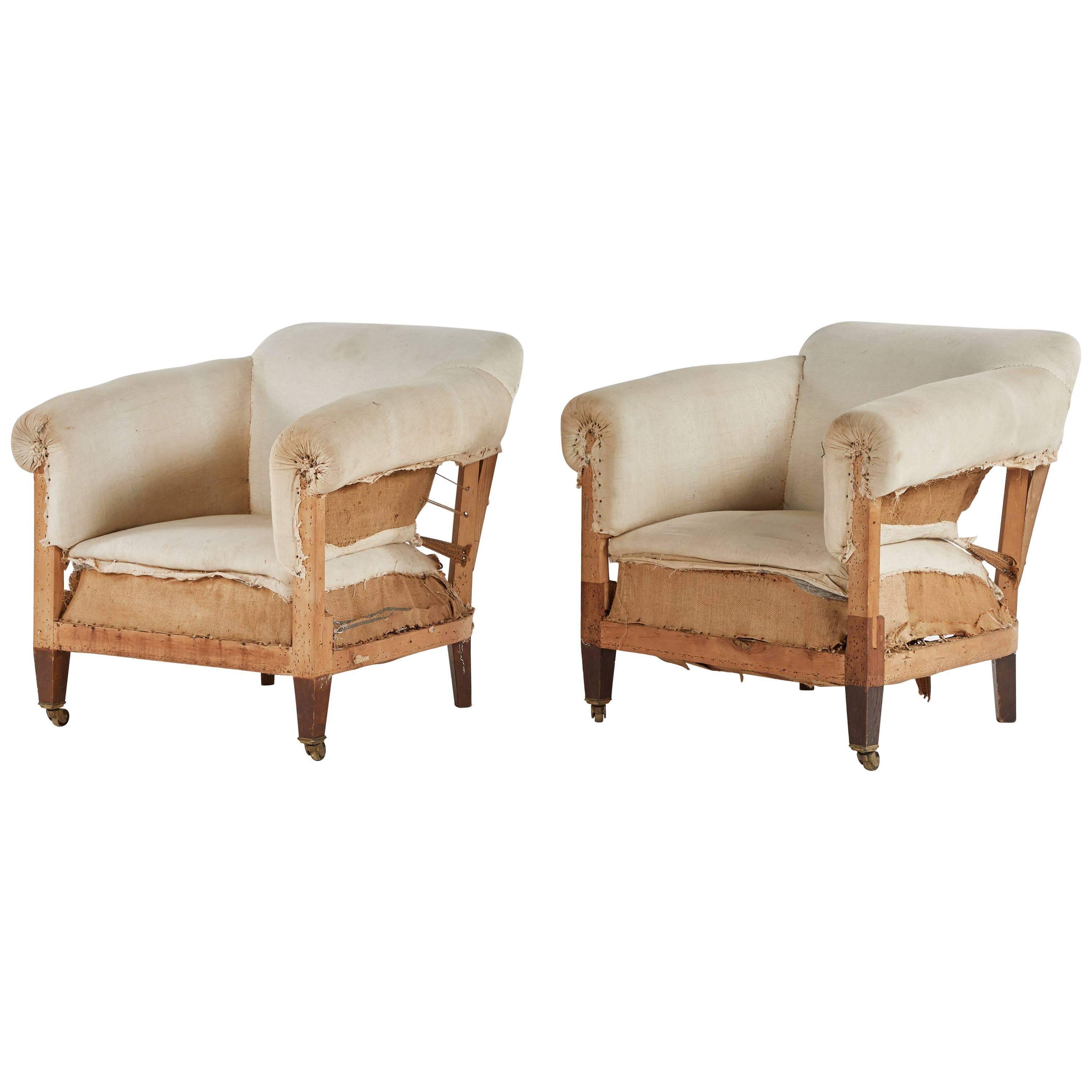 Late 19th Century Pair of French Upholstered Wood Chairs. 