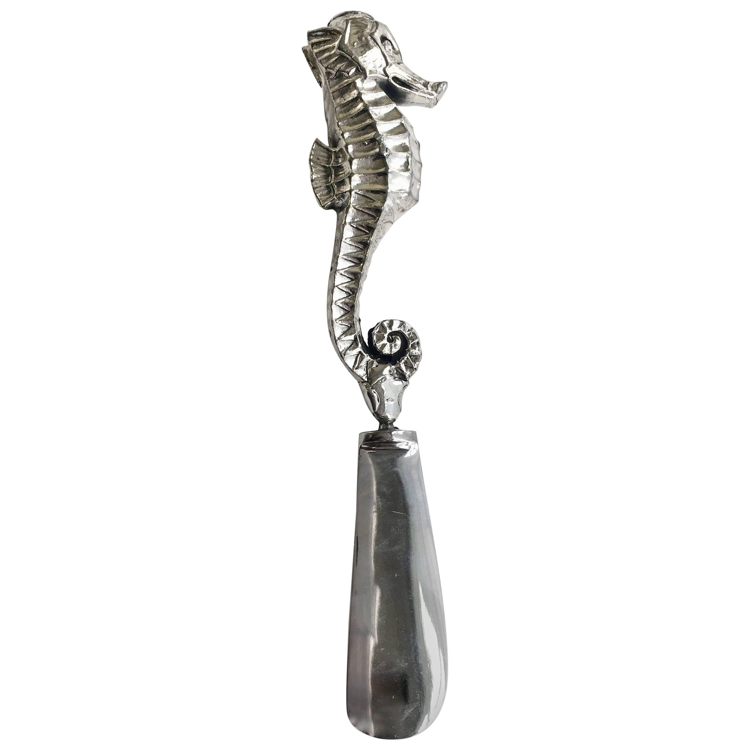 Silver Plate Seahorse Condiment Knife