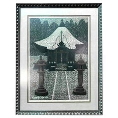 Kiyoshi Saitō Signed Limited Edition Japanese Woodblock Print of Temple, 1965