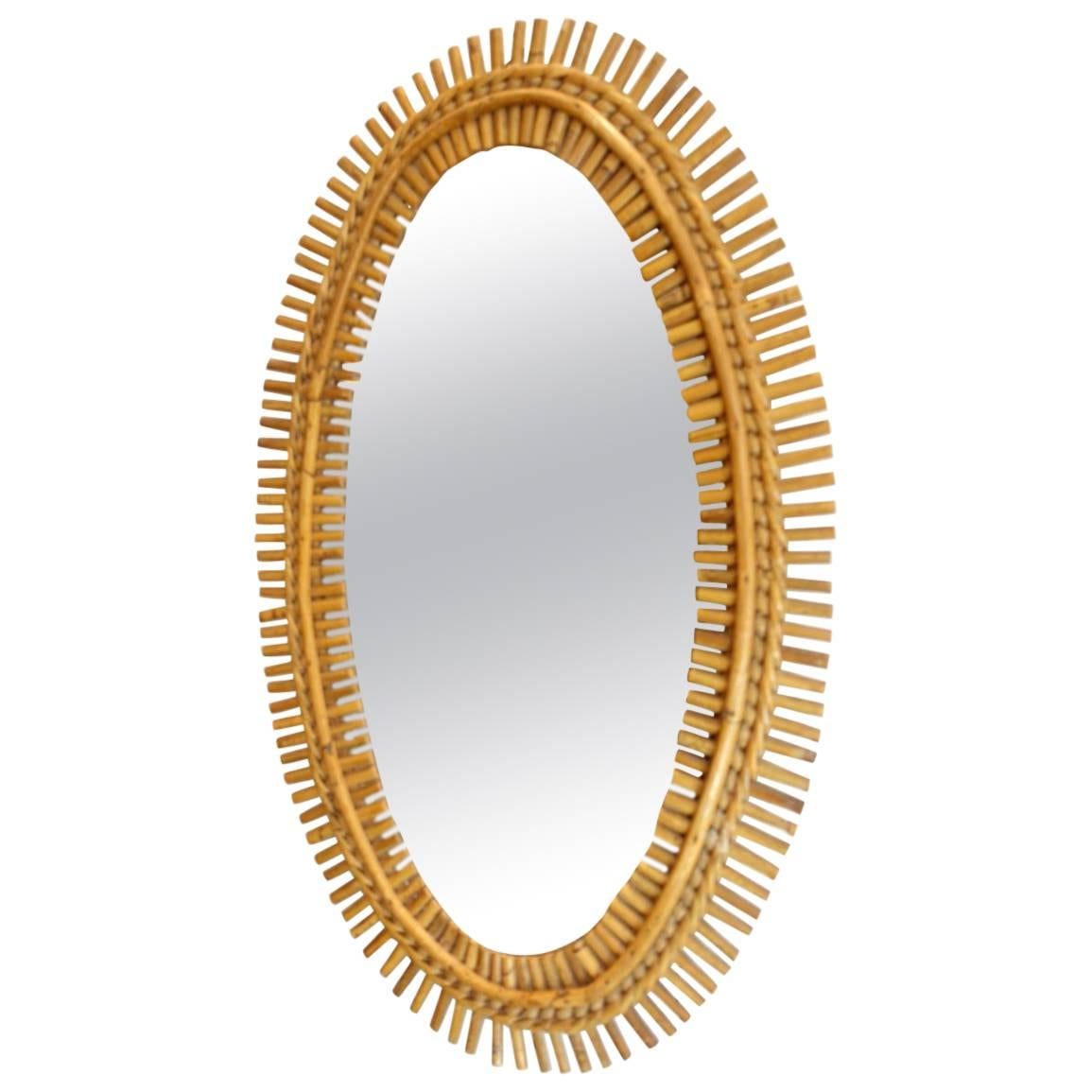 Retro Rattan Mirror