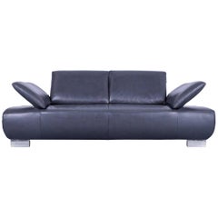 Koinor Volare Designer Sofa Leather Anthracite Three-Seat Couch, Function