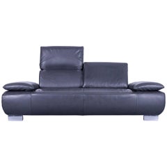 Koinor Volare Designer Sofa Set Leather Anthracite Three-Seat Couch, Function