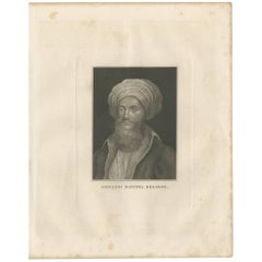 Antique Portrait of Giovanni Batista Belzoni by C. Hoffmann, 1847