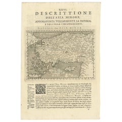 Carte ancienne de Cyprès, d'Asie mineure, de Turquie et de Grèce par G.A. Magina, 1596