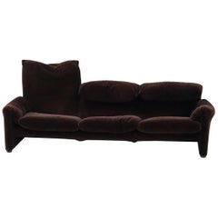 Three and Two-Seat Maralunga for Cassina, Design Function Canapé Couch