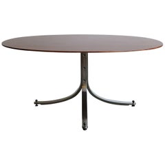 table ovale en bois de rose pour Arflex - Sergio Mazza:: Italie:: années 1960