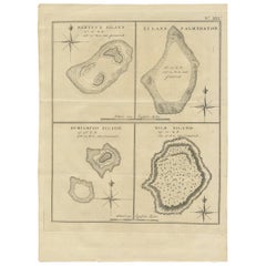 Antique Map of the Cook Islands Oceania by J. Cook, 1795