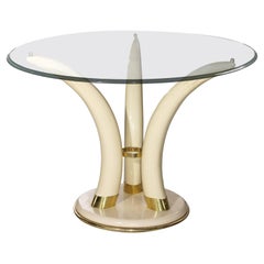 1980s Horn Bronze and Resin Coffee Table