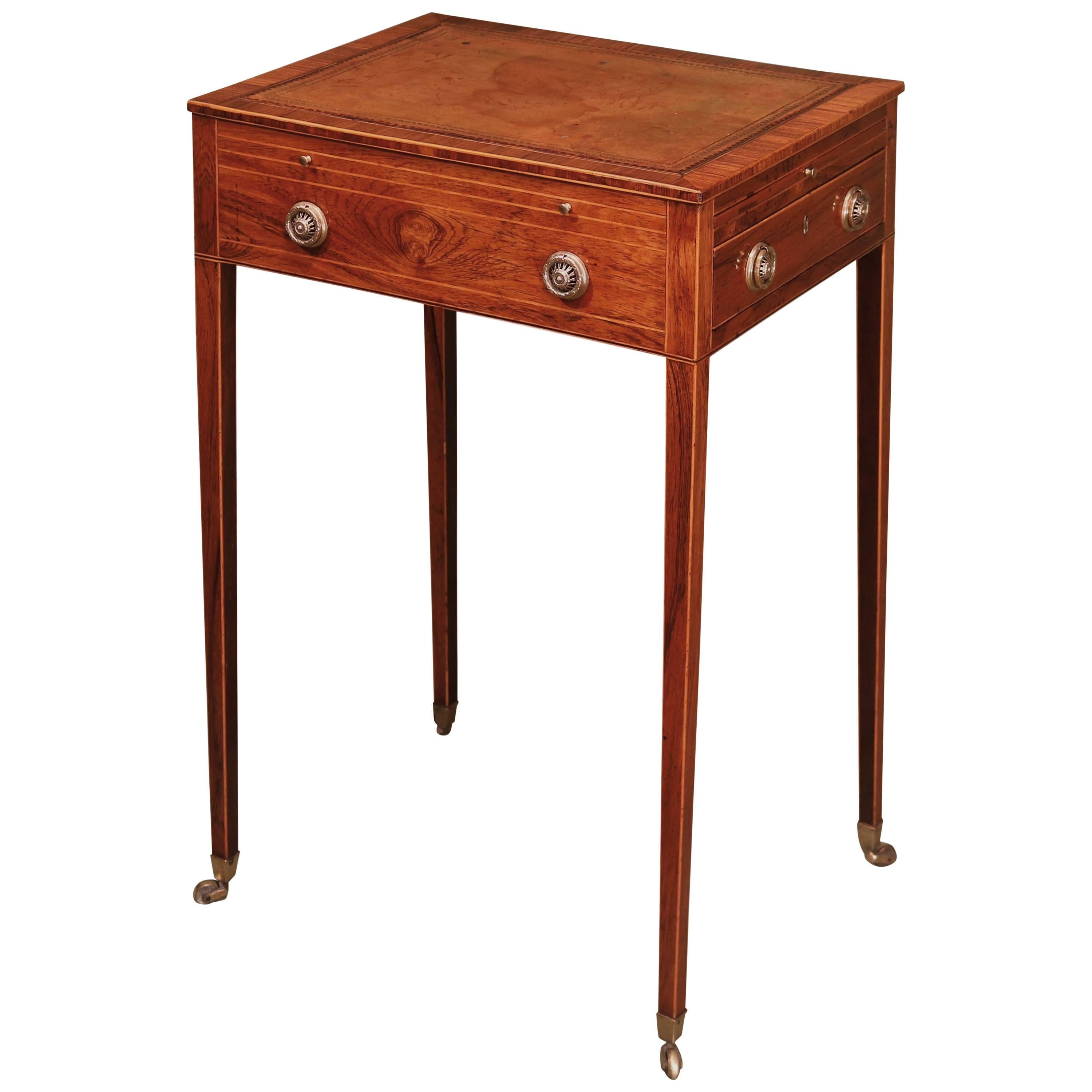 George III Rosewood and Leather Top Occasional Table