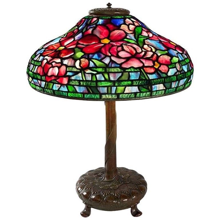 Tiffany Studios "Peony" Table Lamp For Sale at 1stDibs tiffany peony