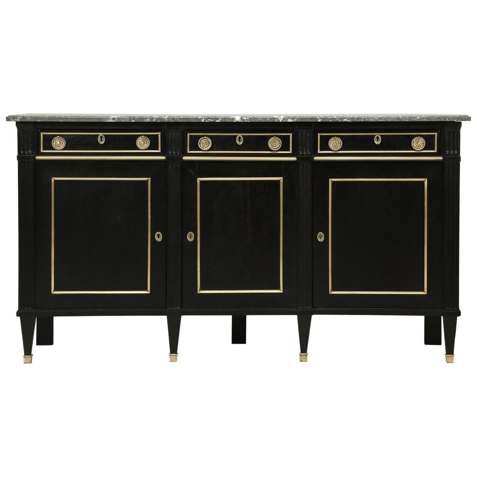 Antique French Ebonized Buffet, Completely Restored from the Inside Out