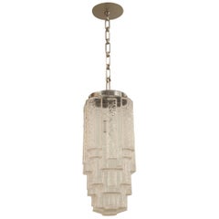 French Art Deco Molded Tiered Glass Lantern