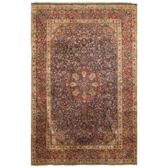 Antique Silk Kashan Rug