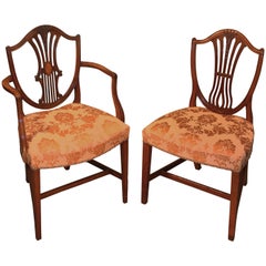 Antique Set of Ten 18th Century Hepplewhite Mahogany Dining Chairs