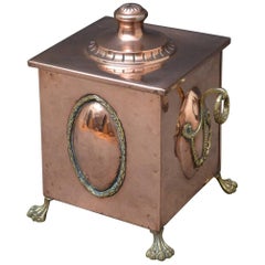 Stylish Edwardian Copper Coal Bin