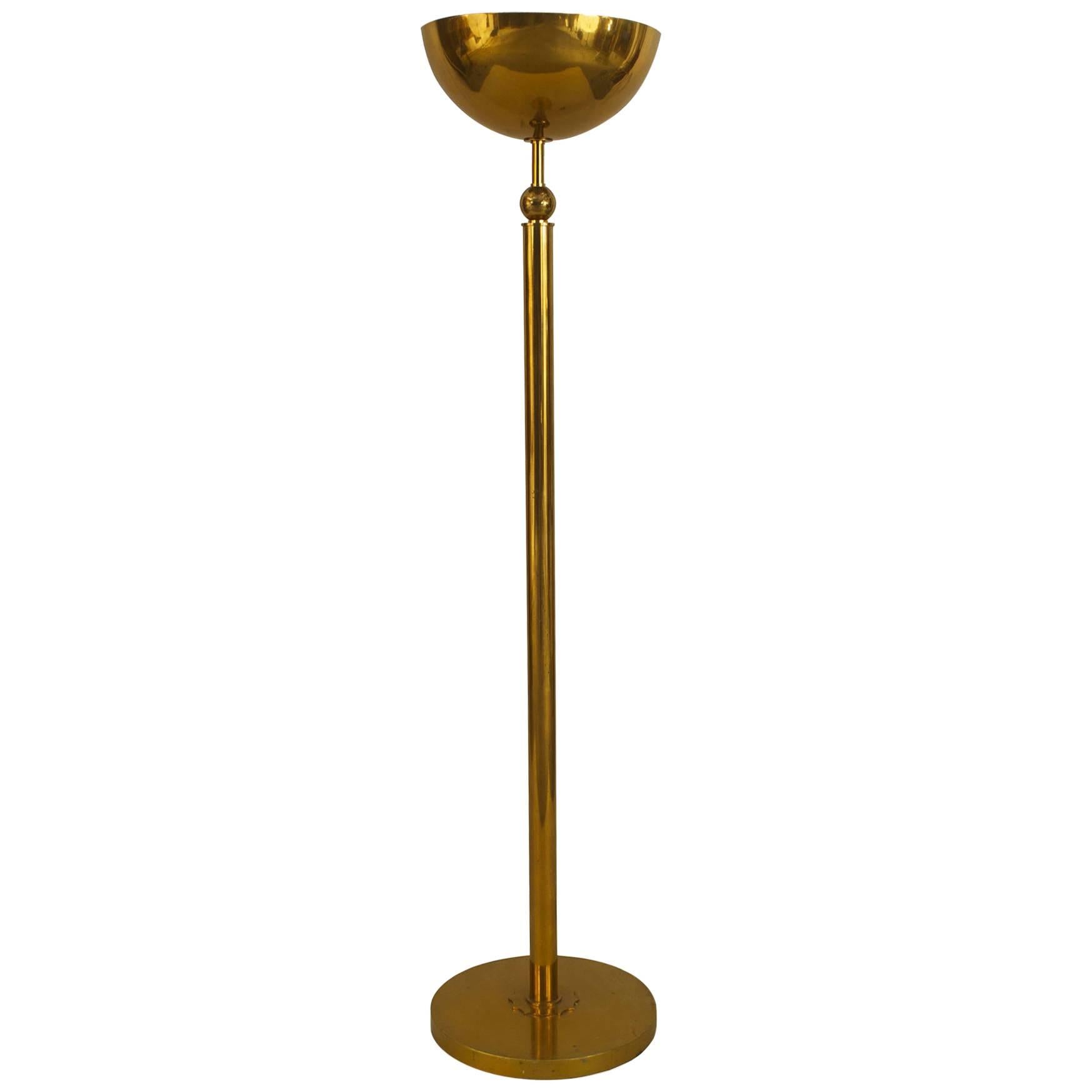 French Mid-Century Brass Floor Lamp For Sale